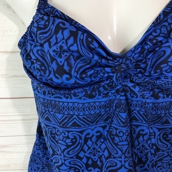 Lands End | Underwire Blue printed Tankini Sz 8 - Picture 2 of 4